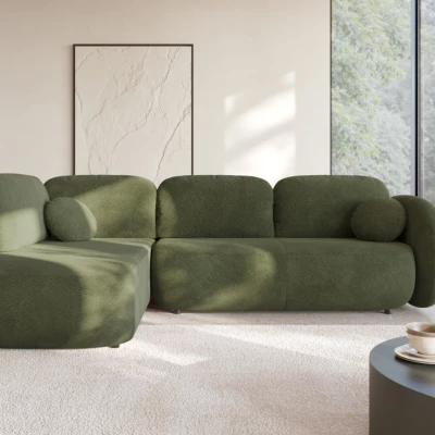 Rozkládací rohová sedačka COBOURG 2 - zelená, levý roh