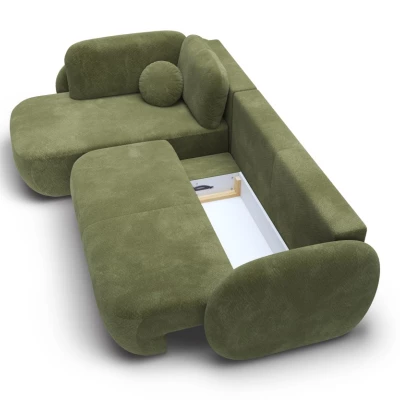 Rozkládací rohová sedačka COBOURG 2 - zelená, levý roh