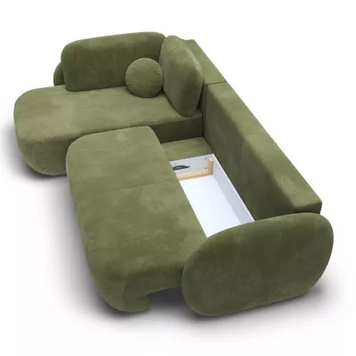 Rozkládací rohová sedačka COBOURG 2 - zelená, levý roh