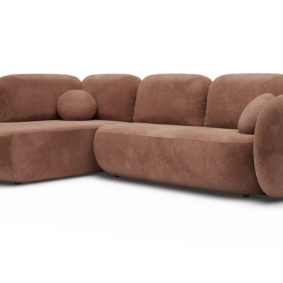 Rozkládací rohová sedačka COBOURG 2 - hnědá, levý roh