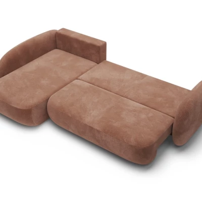 Rozkládací rohová sedačka COBOURG 2 - hnědá, levý roh