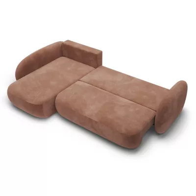 Rozkládací rohová sedačka COBOURG 2 - hnědá, levý roh