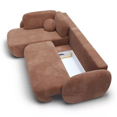 Rozkládací rohová sedačka COBOURG 2 - hnědá, levý roh