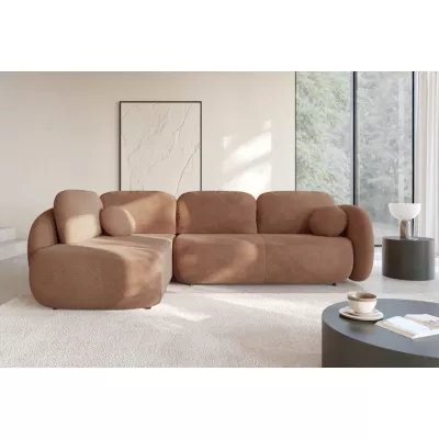 Rozkládací rohová sedačka COBOURG 2 - hnědá, levý roh