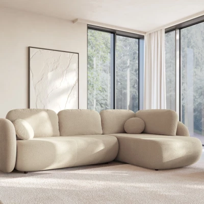 Rozkládací rohová sedačka COBOURG 2 - béžová, levý roh