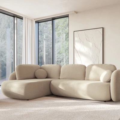 Rozkládací rohová sedačka COBOURG 2 - béžová, pravý roh