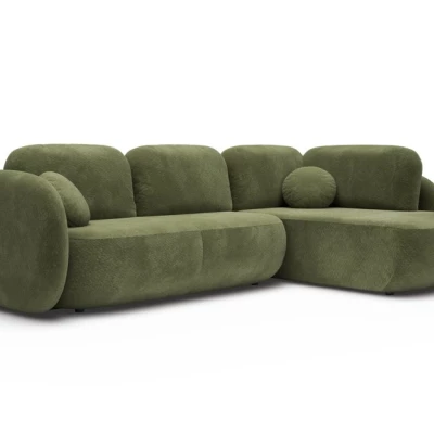 Rozkládací rohová sedačka COBOURG 2 - zelená, pravý roh