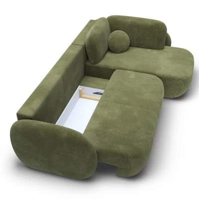 Rozkládací rohová sedačka COBOURG 2 - zelená, pravý roh