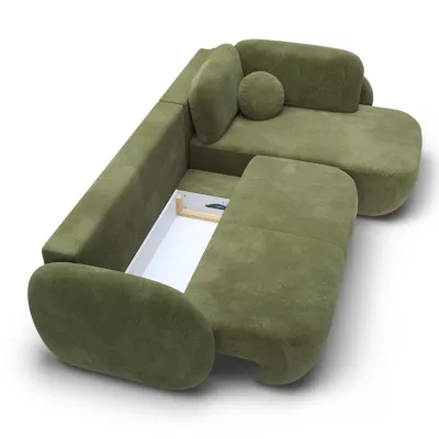 Rozkládací rohová sedačka COBOURG 2 - zelená, pravý roh