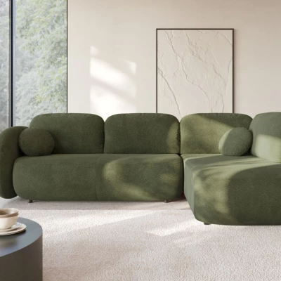 Rozkládací rohová sedačka COBOURG 2 - zelená, pravý roh