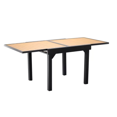 Rozkládací zahradní stůl PATRICIO - černý / hnědý