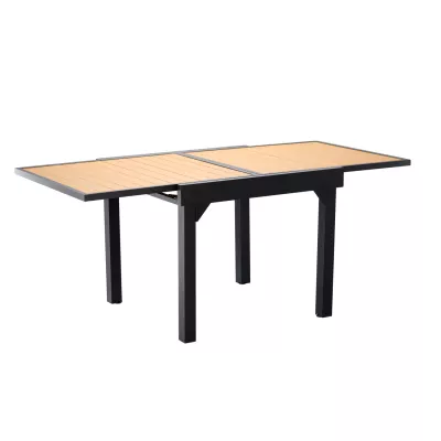 Rozkládací zahradní stůl PATRICIO - černý / hnědý