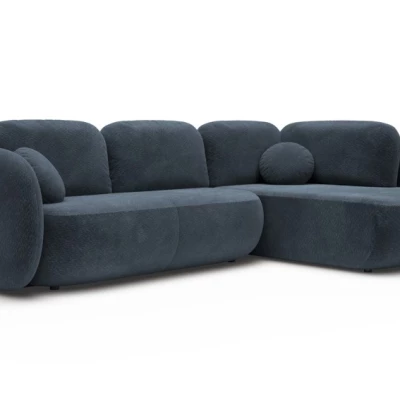 Rozkládací rohová sedačka COBOURG 2 - modrá, pravý roh