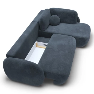 Rozkládací rohová sedačka COBOURG 2 - modrá, pravý roh