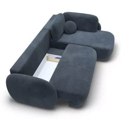 Rozkládací rohová sedačka COBOURG 2 - modrá, pravý roh