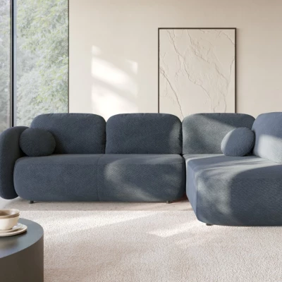 Rozkládací rohová sedačka COBOURG 2 - modrá, pravý roh