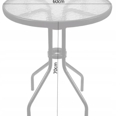 Kulatý zahradní stůl ADRIANNA - černý