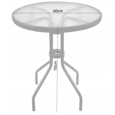 Kulatý zahradní stůl ADRIANNA - černý