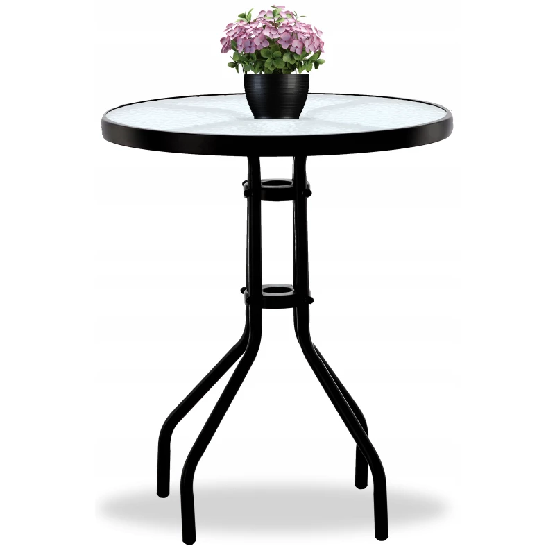 Kulatý zahradní stůl ADRIANNA - černý