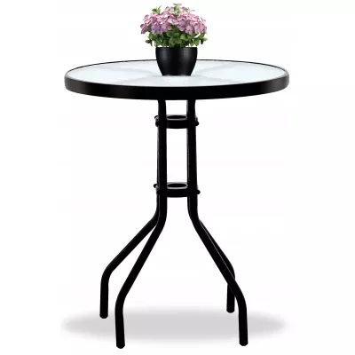 Kulatý zahradní stůl ADRIANNA - černý