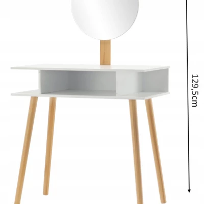 Toaletní stolek se stoličkou MADOX - bílý / hnědý