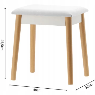 Toaletní stolek se stoličkou MADOX - bílý / hnědý