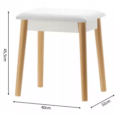 Toaletní stolek se stoličkou MADOX - bílý / hnědý