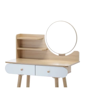 Toaletní stolek s nástavcem MADOX - hnědý / bílý