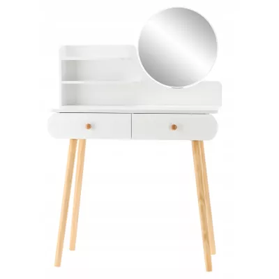 Toaletní stolek s nástavcem MADOX - bílý / hnědý