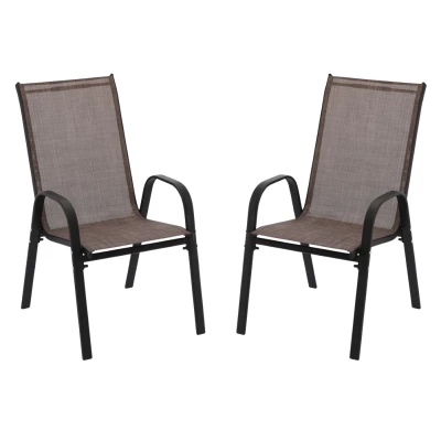 Set 2 zahradních židlí ADRIANNA - hnědý / černý