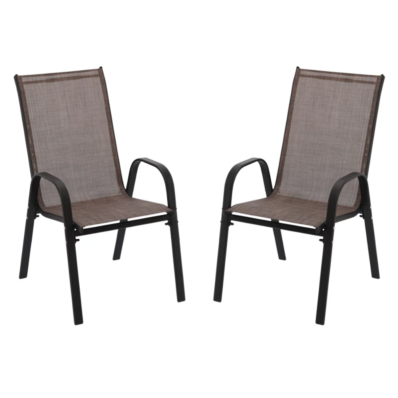 Set 2 zahradních židlí ADRIANNA - hnědý / černý
