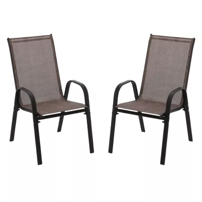 Set 2 zahradních židlí ADRIANNA - hnědý / černý