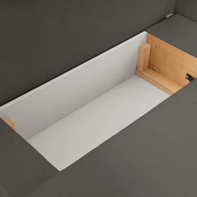 Rozkládací sedačka s úložným prostorem COBOURG 1 - grafitová, levý roh