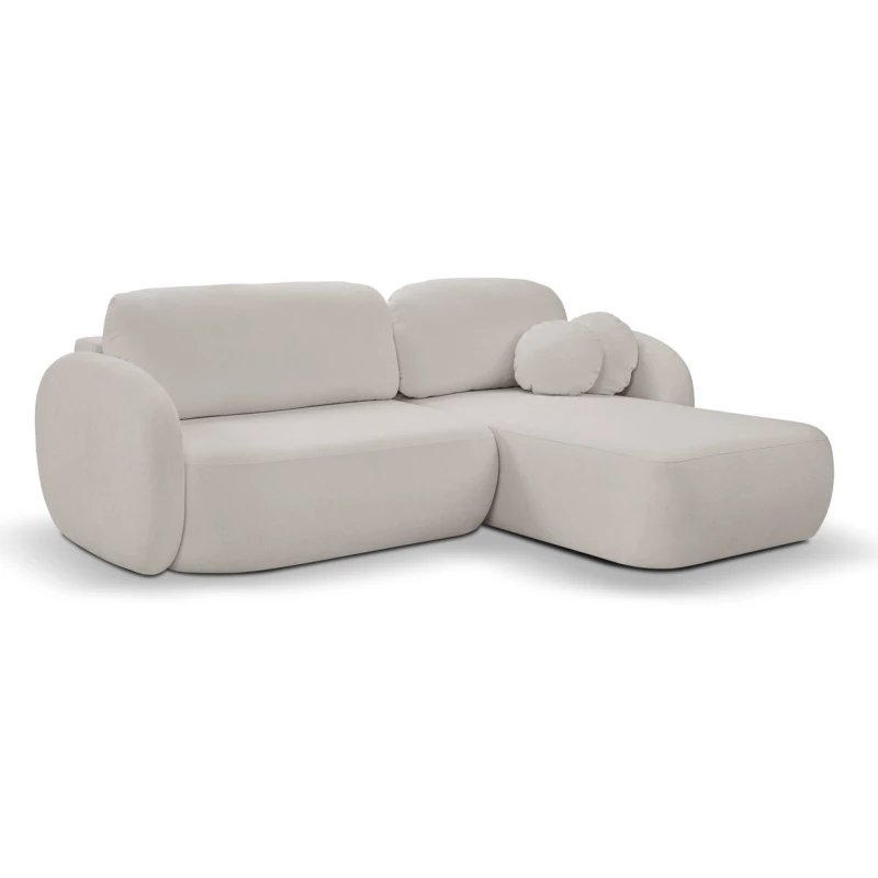 Rozkládací sedačka s úložným prostorem COBOURG 1 - světlá šedá 2, pravý roh