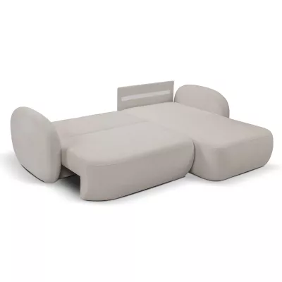 Rozkládací sedačka s úložným prostorem COBOURG 1 - světlá šedá 2, pravý roh