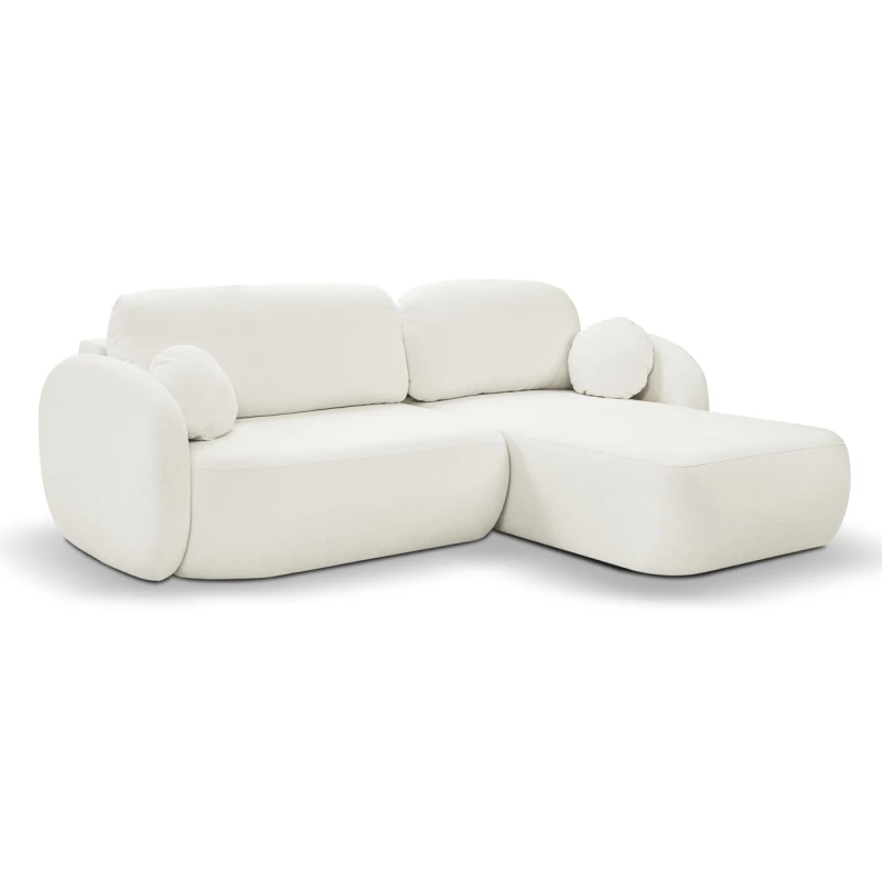 Rozkládací sedačka s úložným prostorem COBOURG 1 - smetanová, pravý roh