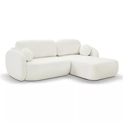 Rozkládací sedačka s úložným prostorem COBOURG 1 - smetanová, pravý roh