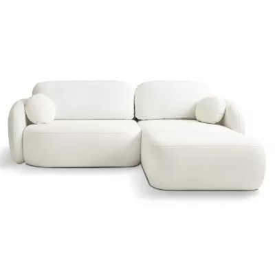 Rozkládací sedačka s úložným prostorem COBOURG 1 - smetanová, pravý roh