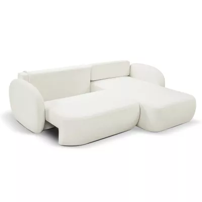 Rozkládací sedačka s úložným prostorem COBOURG 1 - smetanová, pravý roh