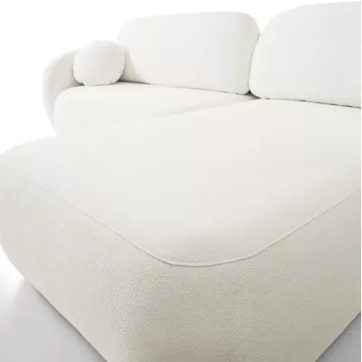 Rozkládací sedačka s úložným prostorem COBOURG 1 - smetanová, pravý roh