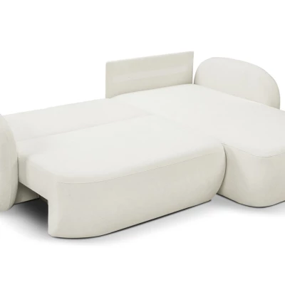 Rozkládací sedačka s úložným prostorem COBOURG 1 - smetanová, pravý roh