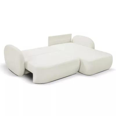 Rozkládací sedačka s úložným prostorem COBOURG 1 - smetanová, pravý roh