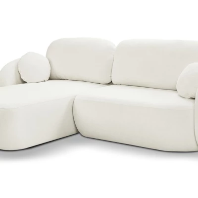 Rozkládací sedačka s úložným prostorem COBOURG 1 - smetanová, levý roh