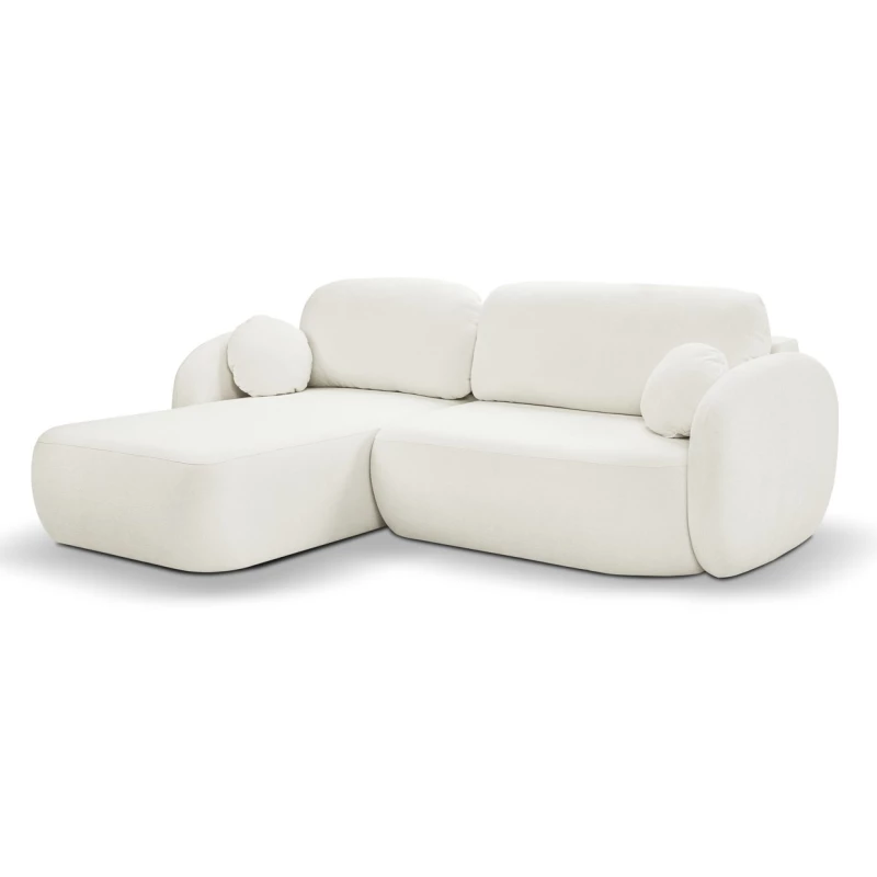 Rozkládací sedačka s úložným prostorem COBOURG 1 - smetanová, levý roh