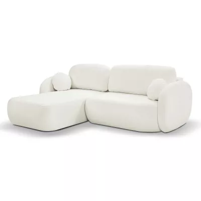 Rozkládací sedačka s úložným prostorem COBOURG 1 - smetanová, levý roh