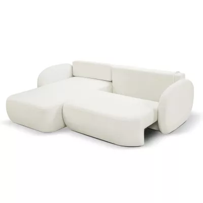 Rozkládací sedačka s úložným prostorem COBOURG 1 - smetanová, levý roh