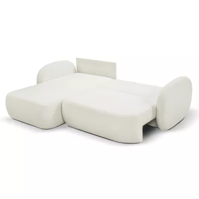 Rozkládací sedačka s úložným prostorem COBOURG 1 - smetanová, levý roh