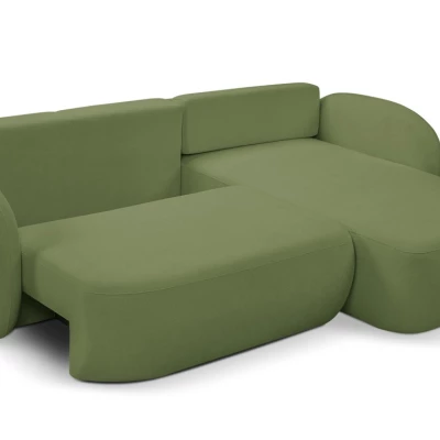 Rozkládací sedačka s úložným prostorem COBOURG 1 - zelená, pravý roh