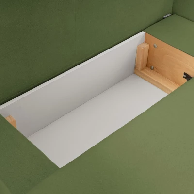 Rozkládací sedačka s úložným prostorem COBOURG 1 - zelená, pravý roh