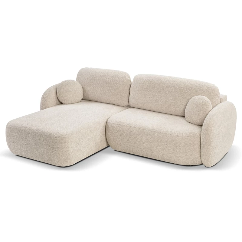 Rozkládací sedačka s úložným prostorem COBOURG 1 - světlá béžová, levý roh